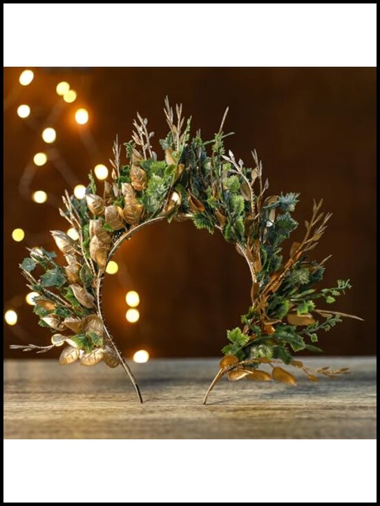 Handmade Woodland Halo Crown - Forest Headband Flower Hairband Goddess Floral main image 5